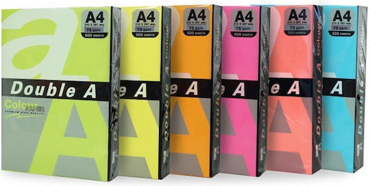 Hârtie Double A Neon Double A 75g A4 500 Foi Curcubeu 4 5 Culori Neon