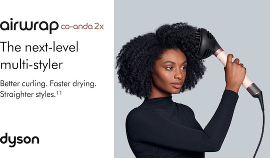 Dyson Hs09 Airwrap Co-anda2x Curly + Coily Electric Hair Brush with Air for Hair Straightening and Curls 1700W Amber Silk