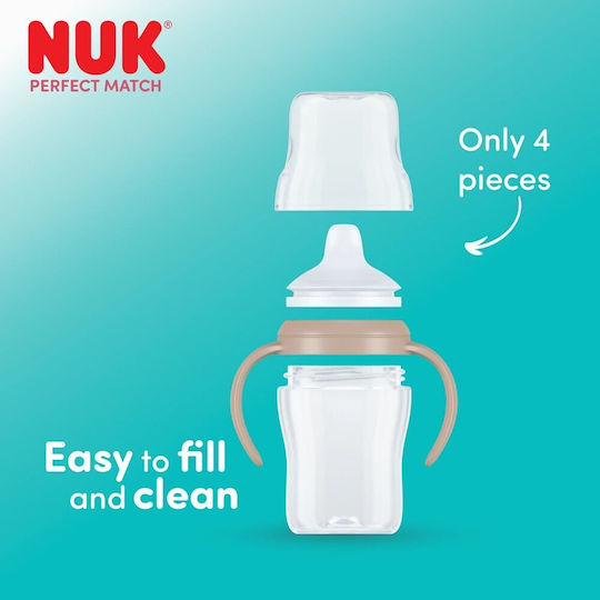 Nuk Educational Sippy Cup Plastic with Handles Beige 150ml