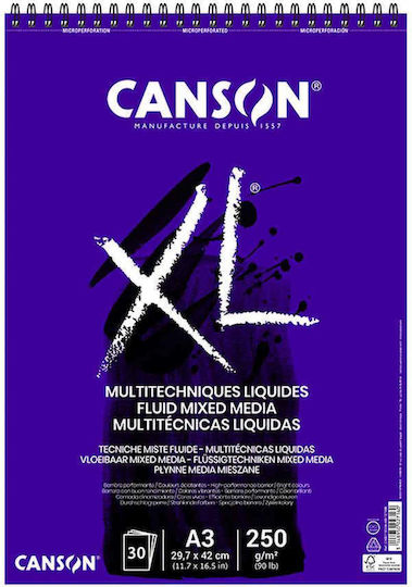 Canson Μπλок за скици XL Fluid Mixed Media 30 Листа