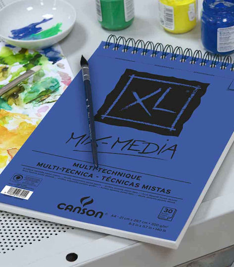 Canson XL Textured Mixed Media Spiral Pad A2 300gsm 15 Sheets
