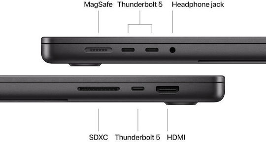 Apple MacBook Pro (2024) 16.2" Ecran Retina 120Hz (M4 Pro-14 Nuclee/24GB/512GB SSD/20 Nuclee GPU) cu Încărcător 140W Negru Spațial (Tastatură International English)