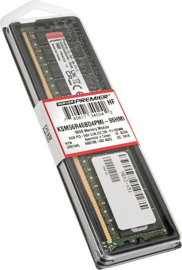 Kingston Premier DDR5 με Module 1x96GB και Ταχύτητα 5600 για Server