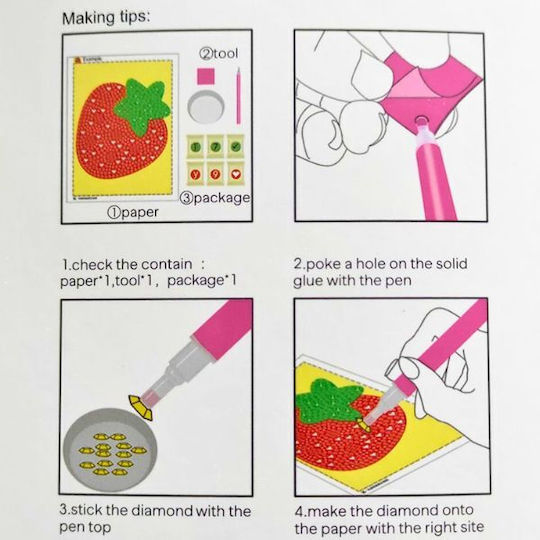 Diamond Painting Kit Stickers 9pcs Various Designs