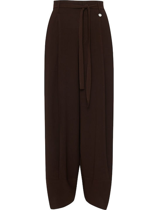 Women's Fabric Trousers Brown