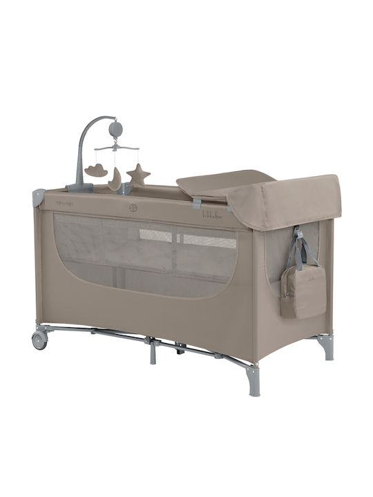 Kikka Boo Cradle Nighty Night with Mattress and Wheels Beige