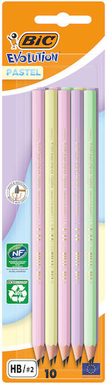 Bic Evolution Pastel Pencil Without Eraser Blister 10 Pcs