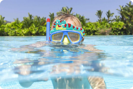 Bestway Mască De Scufundare Din Silicon Cu Snorkel Pentru Copii Albastru/ Galben