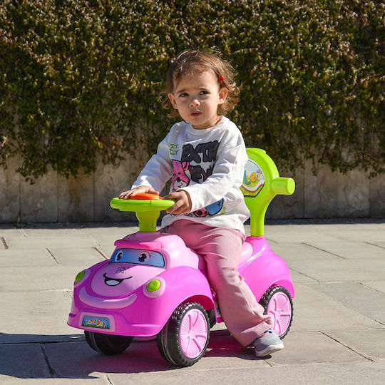 Cangaroo Smile Car Ride On with Parental Handle for 12+ Months Pink