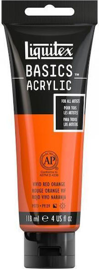 Liquitex Basics Ακρυλικό Χρώμα Ζωγραφικής 620 Vivid Red Orange 118ml
