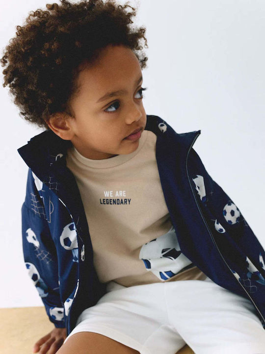 Kinderjacken & Winterjacken Casual Lang Winddicht mit Kapuze Marineblau