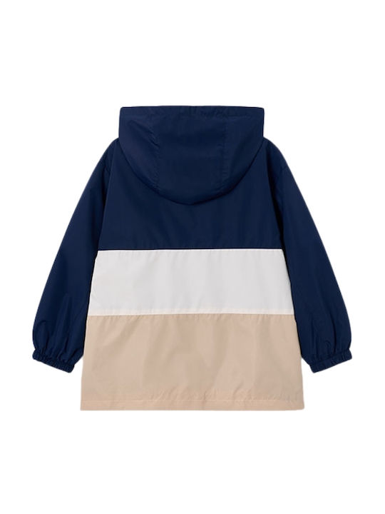 Kids Casual Windproof Jacket with Hood Navy Blue