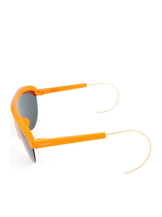 Polaroid Men's Sunglasses with Orange Frame and Grey Lenses PLD6037/S 2M5M9