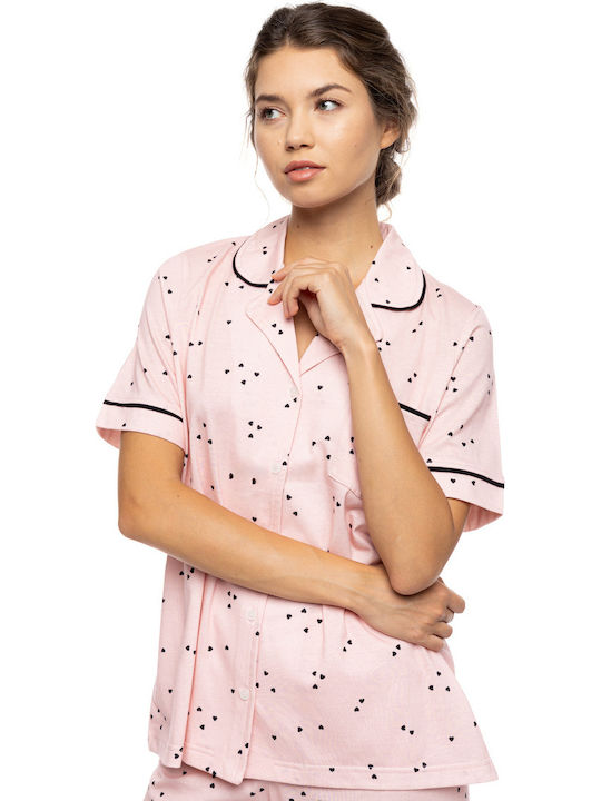 Pink Label Set De Pijamale Dama De Vară Roz