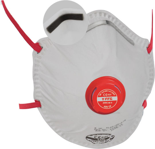 FFG V-220SLV Μάσκα Προστασίας FFP2 με Βαλβίδα Λευκή 36455 1τμχ