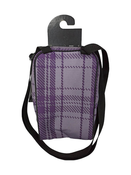 Cu City Check Men's Shoulder / Crossbody Bag Purple