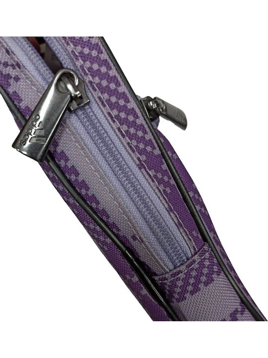 Cu City Check Men's Shoulder / Crossbody Bag Purple