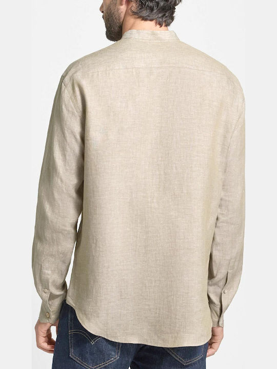 Langärmeliges Herrenhemd Beige Medio Melange