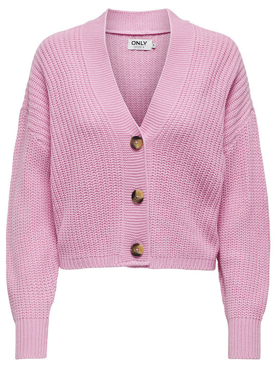 NICE Short Women's Knitted Cardigan Prism Pink