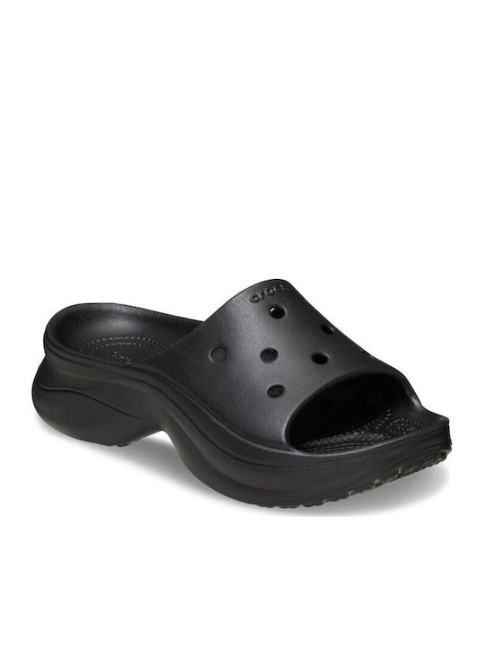 Classic Slides with Platform in Black Colour