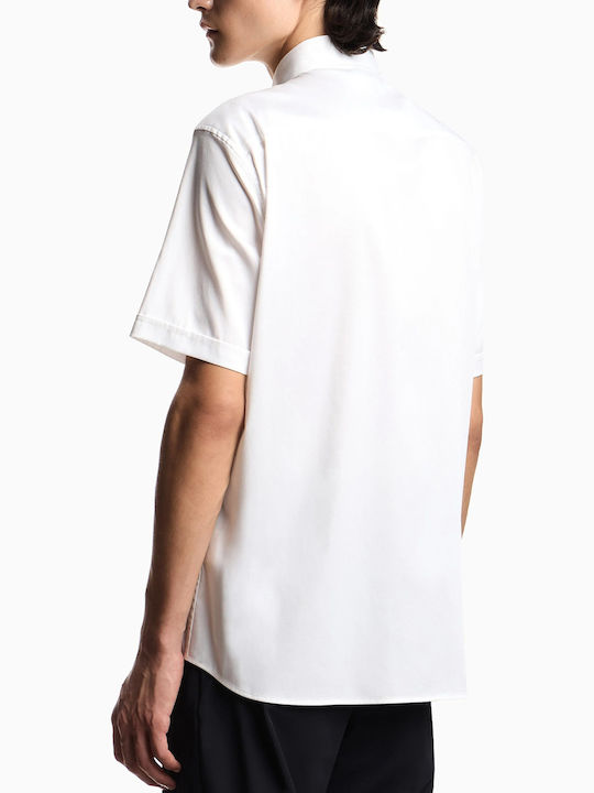 Emporio Armani Kurzärmeliges Herrenhemd Brilliant Weiß