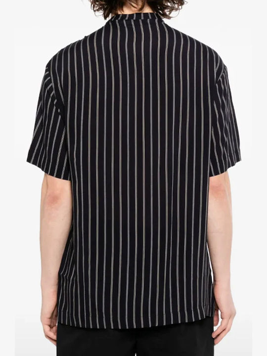 Emporio Armani Short Sleeve Shirt Strip Blue-nut-black