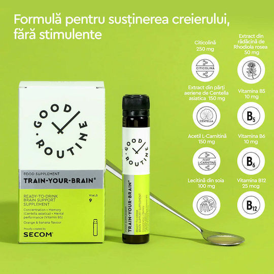Train Your Brain Supliment Pentru Memorie și Concentrare 9 x 25ml