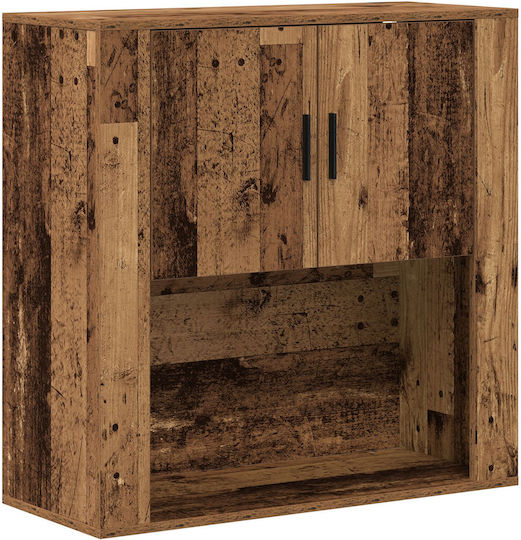 Hanging Living Room Display Cabinet Oak