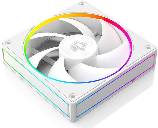 ID-Cooling AF-127 Ventilator Pentru Carcasă 120mm (2000rpm / 78cfm) cu Iluminare ARGB și Conexiune 3-Pin 3 Bucăți Albe