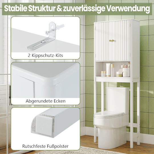 Costway Badezimmerschrank 168x23x60cm Weiß