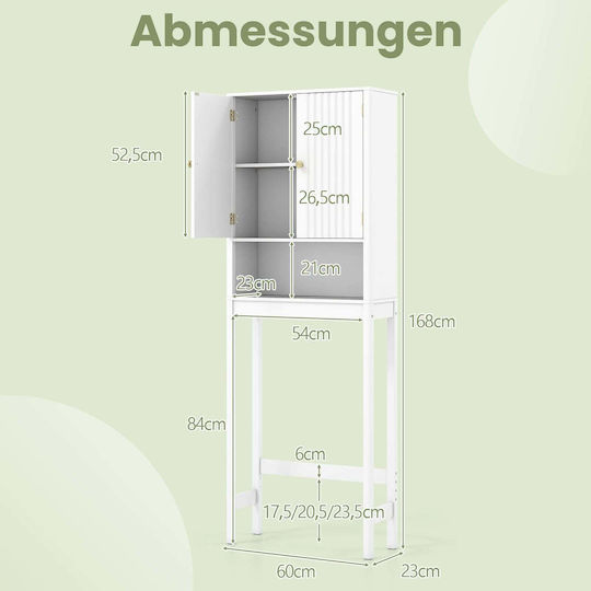 Costway Badezimmerschrank 168x23x60cm Weiß