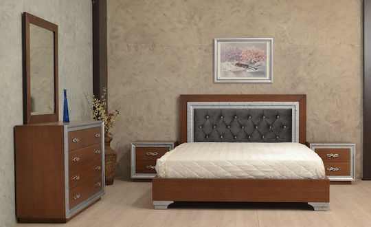 Homexpert Bedroom Furniture Set Walnut 160x200cm 5 Pieces