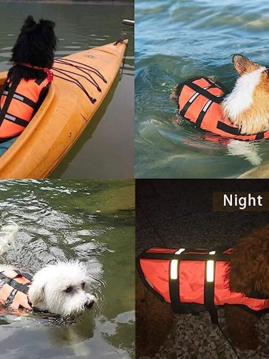 Animal Dog Life Jacket Waterproof Orange 30cm