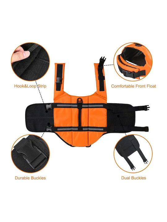 Animal Dog Life Jacket Waterproof Orange 30cm
