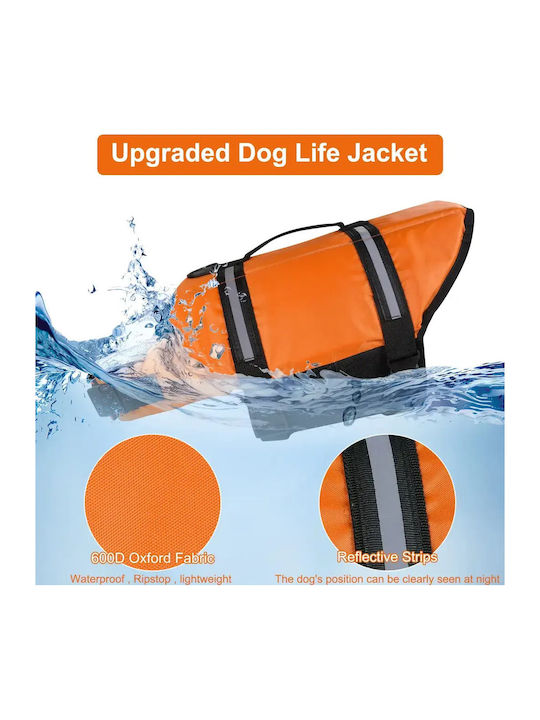 Animal Dog Life Jacket Waterproof Orange 30cm