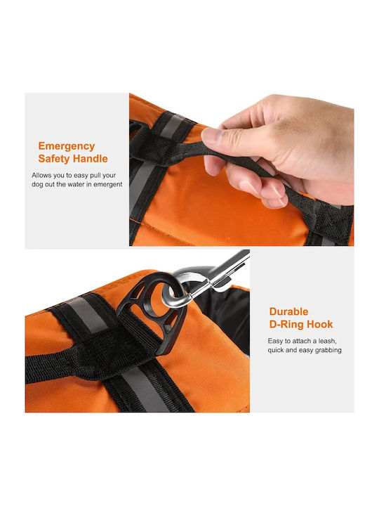 Animal Orange Dog Life Jacket Waterproof 35cm