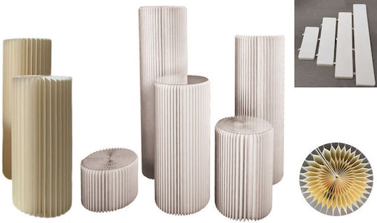 Ständer Set/5 Papier Säule Plexiglas 30cm Weiß 1 Stück