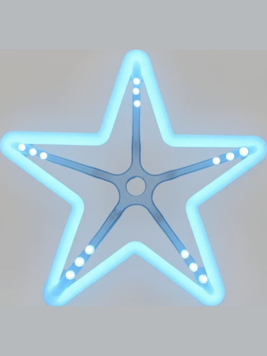 Redled Plastic Illuminated Christmas Decorative Star 30x30cm Blue