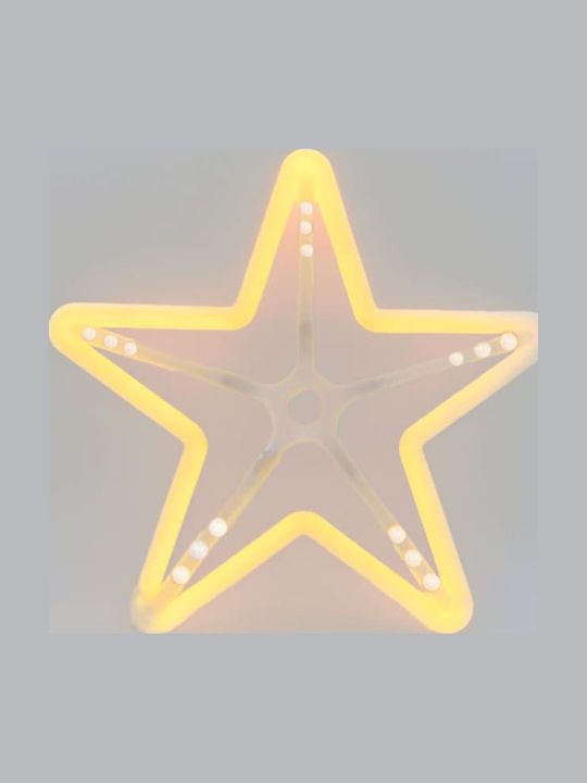 Redled Plastic Illuminated Christmas Decorative Star 30x30cm Yellow