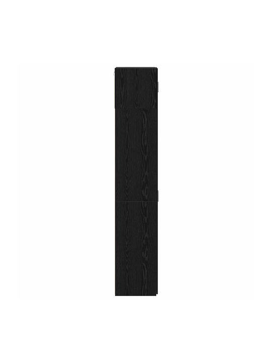 Dulap De Prezentare Pentru Sufragerie Din Placă Din Lemn Agregat Stejar Negru 70x42.5x225cm