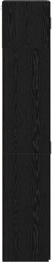 Wohnzimmer Nische aus Spanplatte Schwarze Eiche 70x42.5x225cm