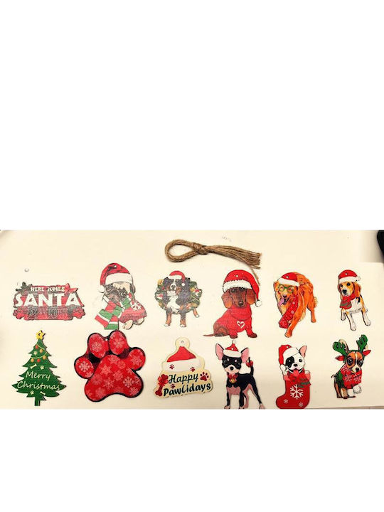Weihnachtsaufkleber Holzset Weihnachtsdekoration Verschiedene Designs 26x24cm