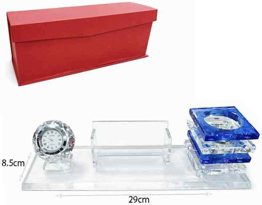 Office Desk Set Clock Card Holder