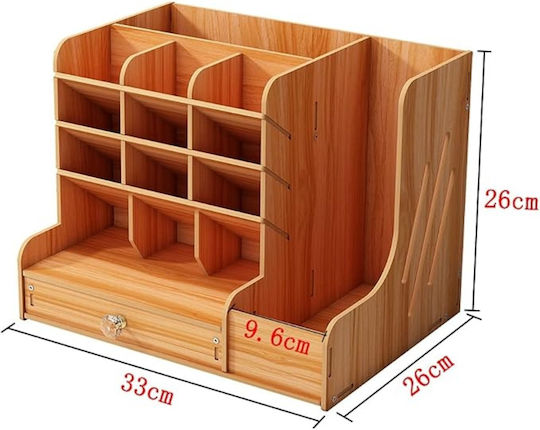 Wooden Desktop Drawer 26x26x33cm Brown