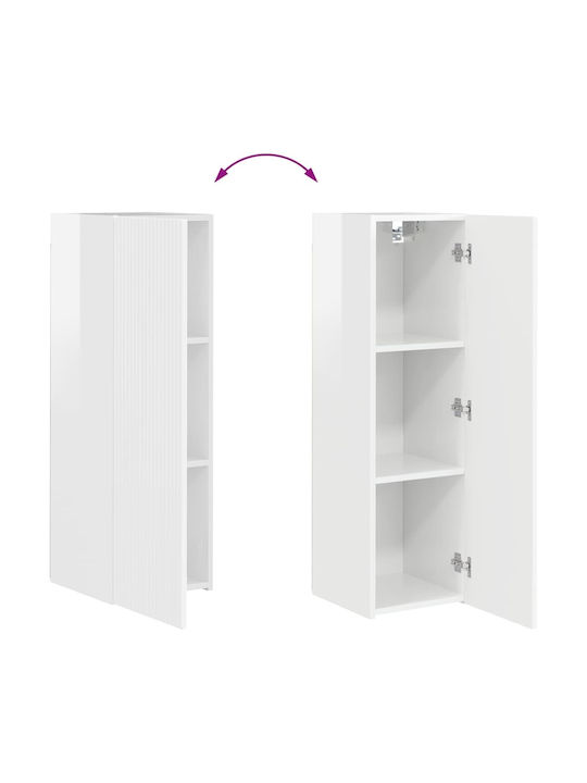 Wall Living Room Cabinet made of Particle Board Bright White 30x31x100cm