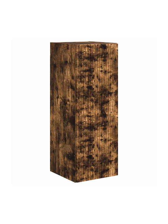 Wand Wohnzimmer Vitrine aus Spanplatte Rauch Eiche 30x31x80cm