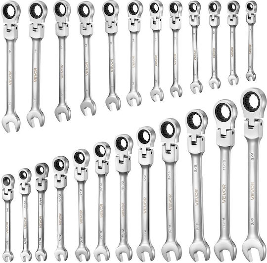 Vevor Set of Screwdrivers Flex Head Sockets 24 Pieces Sae & Metric 72 Teeth Cr-v Steel Storage Case Zxbstzyts24pxgdiw001v0