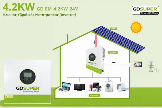 Reine Sinuswelle Wechselrichter Leistung 4200W mit Nenn-Eingangsspannung 24V Einphasig MPPT 100A