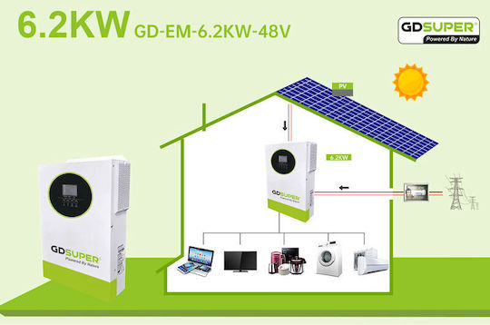 GD Super Reine Sinuswelle Wechselrichter Leistung 6200W mit Nenn-Eingangsspannung 48V Einphasig
