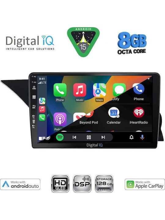 Digital IQ Car Audio System for Mercedes-Benz GLK 2008-2012 Bluetooth USB WiFi GPS Apple CarPlay Android Auto with 9" Touch Screen
